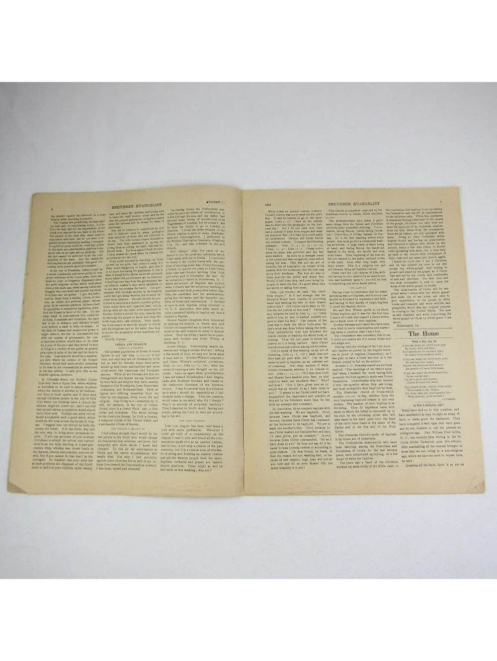 Brethren Evangelist Christian Newspaper Ashland Ohio Antique August 20th 1902